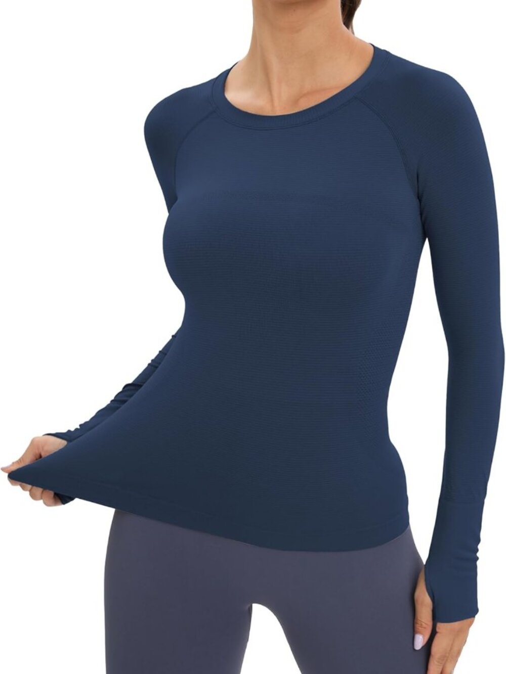 Seamless Long-Sleeve Workout Tops for Women - Breathable Yoga & Running Shirt